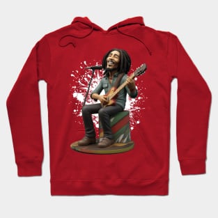 Reggae musican plays guitar Hoodie